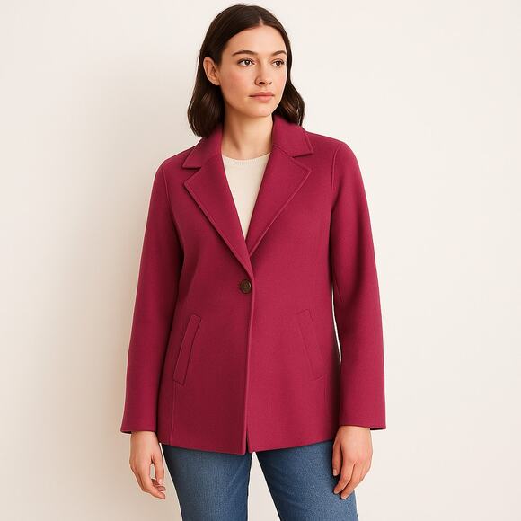 Talbots Wool Blend Blazer Women’s 4 Hot Pink Classic Coat Style - Picture 1 of 7